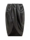Stella Mccartney Draped Gathered Detail Midi Skirt In Black
