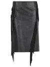 Stella Mccartney Fringed Alter Mat Skirt In Black