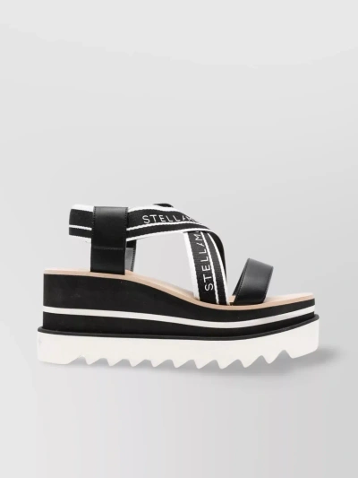 Stella Mccartney Sneak-elyse 80mm Platform Sandals In Black,white