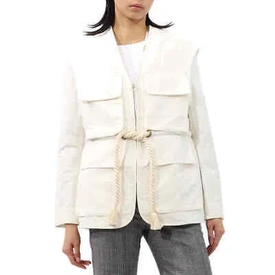 Pre-owned Stella Mccartney Ania Belted Utility Jacket, Brand Size 36 (us Size 2) In Beige