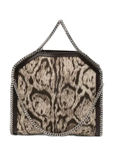 Stella Mccartney Animal Print Chain Shoulder Bag In Brown