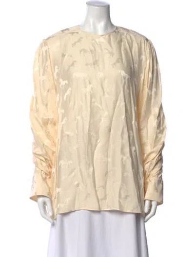 Pre-owned Stella Mccartney Animal Print Crew Neck Blouse In Neutrals