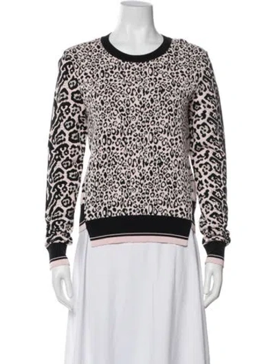 Pre-owned Stella Mccartney Animal Print Crew Neck Sweater In White