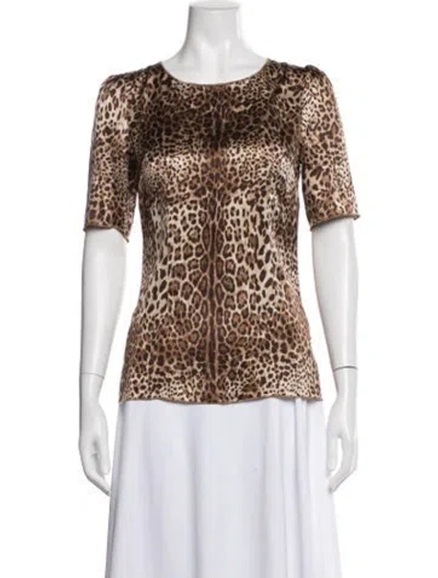 Pre-owned Stella Mccartney Animal Print Crew Neck Top In Multi