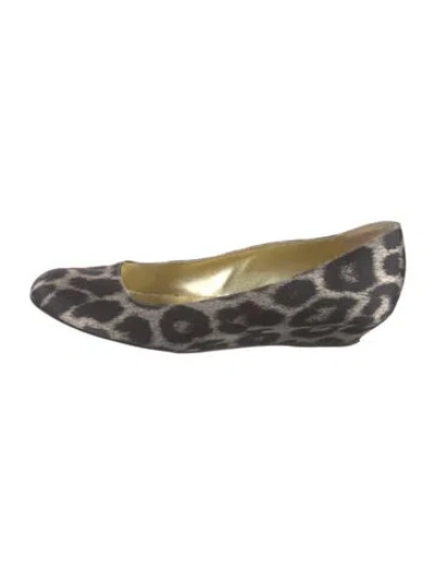 Pre-owned Stella Mccartney Animal Print Flats In Black