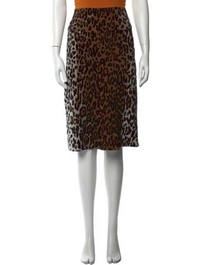 Pre-owned Stella Mccartney Animal Print Knee-length Skirt In Brown