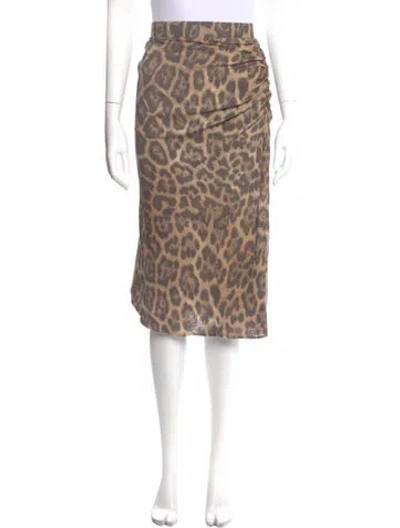 Pre-owned Stella Mccartney Animal Print Knee-length Skirt In Brown