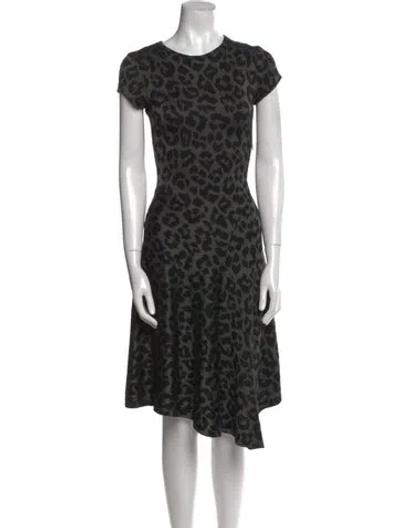 Pre-owned Stella Mccartney Animal Print Midi Length Dress In Gray