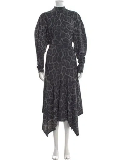 Pre-owned Stella Mccartney Animal Print Midi Length Dress In Gray