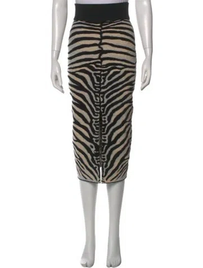 Pre-owned Stella Mccartney Animal Print Midi Length Skirt In Black