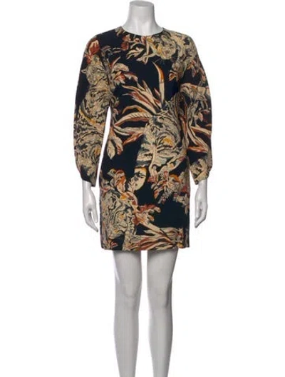 Pre-owned Stella Mccartney Animal Print Mini Dress In Black