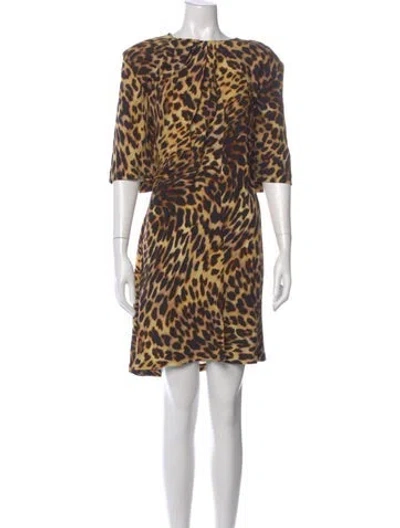 Pre-owned Stella Mccartney Animal Print Mini Dress In Yellow