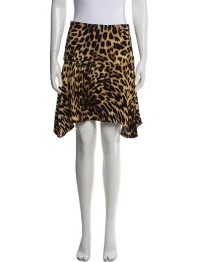 Pre-owned Stella Mccartney Animal Print Mini Skirt In Brown