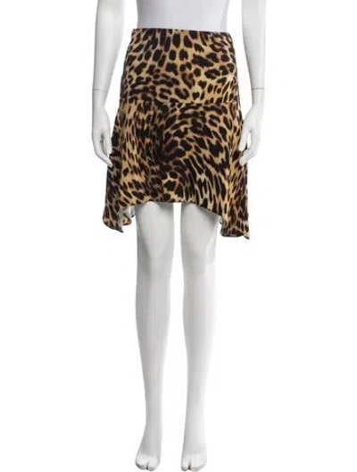 Pre-owned Stella Mccartney Animal Print Mini Skirt In Brown