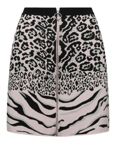 Stella Mccartney Animal Print Mini Skirt In Pink