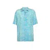 Stella Mccartney Animalier Print Silk Shirt In Blue