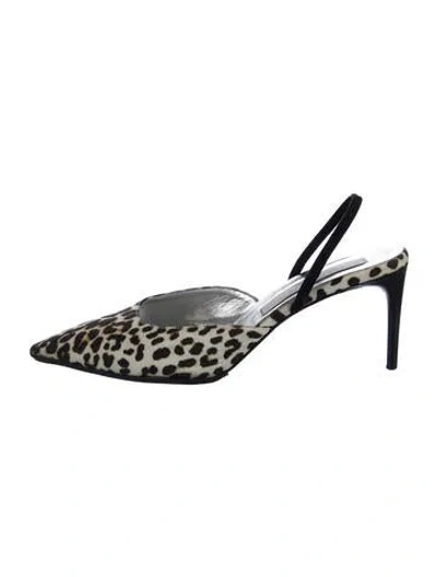 Pre-owned Stella Mccartney Animal Print Slingback Pumps In Neutral