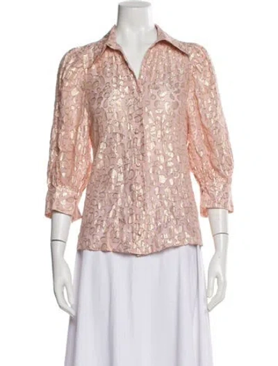 Pre-owned Stella Mccartney Animal Print Three-quarter Sleeve Blouse