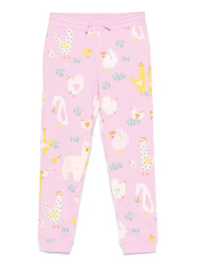 Stella Mccartney Kids' Animal-print Track Pants In Pink