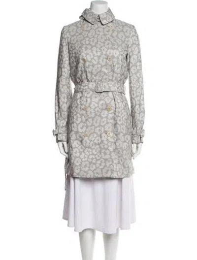 Pre-owned Stella Mccartney Animal Print Trench Coat In Gray