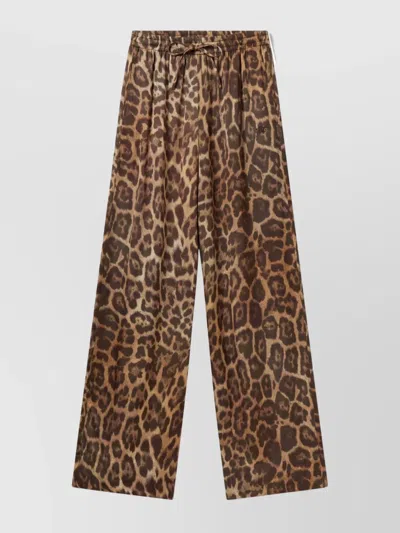Stella Mccartney Animal Print Wide Leg Trousers In Multi