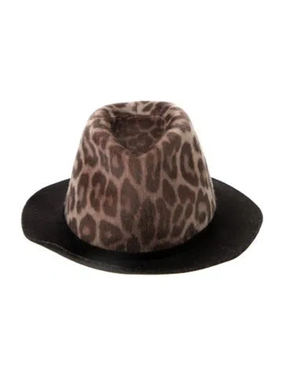 Pre-owned Stella Mccartney Animal Print Wool Fedora In Multi