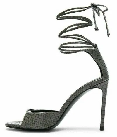 Pre-owned Stella Mccartney Ankle Tie Heels With Lacing Sandals Pumps Shoes 35.5 In Gray