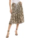 Stella Mccartney Annie Silk Midi Skirt In Black