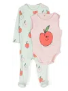Stella Mccartney Apple-print Sleepsuit Set In Green
