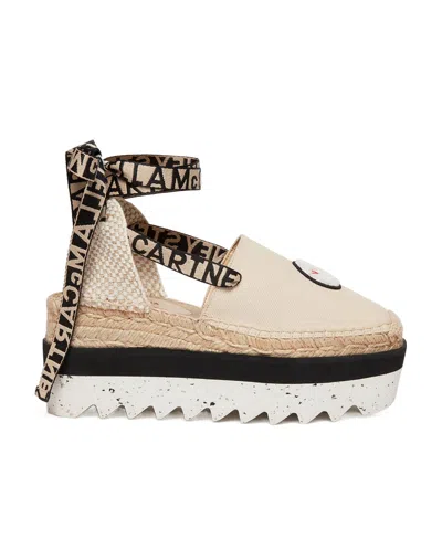 Stella Mccartney Beige Gaia Little Black Bunny Espadrilles In 9012 Magnolia