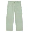 Stella Mccartney Appliqué Cotton-blend Cargo Pants In Green