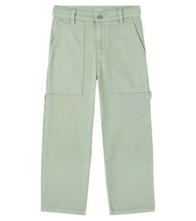 Stella Mccartney Kids' Appliqué Cotton-blend Cargo Pants In Green