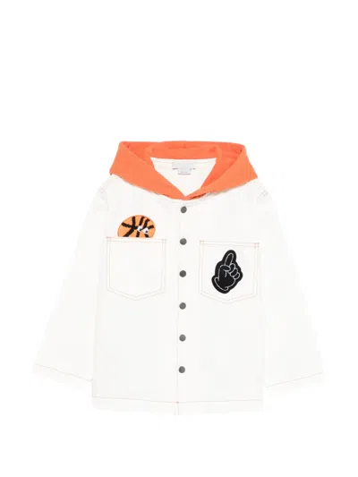 Stella Mccartney Appliqué Hooded Jacket In White