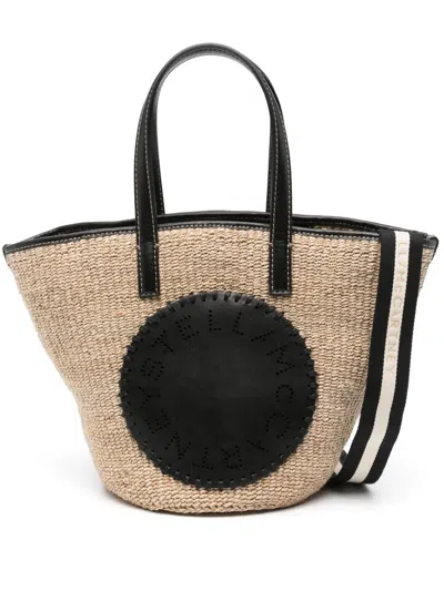 Stella Mccartney Appliqué-logo Tote Bag In Neutrals