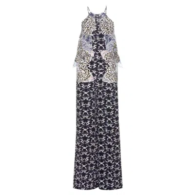 Pre-owned Stella Mccartney Applique Silk Jumpsuit It42 (us6) In Black