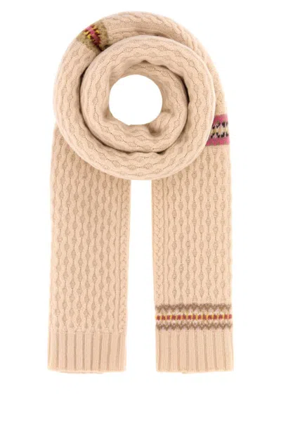 Stella Mccartney Apres Ski Fair Isle Cable Scarf In Neutral