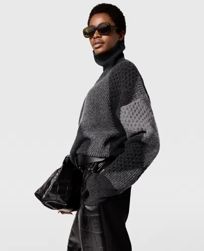 Stella Mccartney Argyle Turtleneck Jumper In Gray