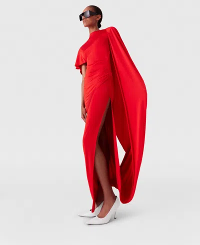 STELLA MCCARTNEY ASYMMETRIC CAPE MAXI DRESS