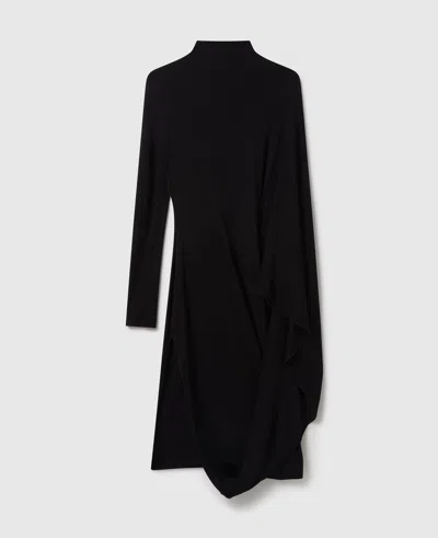 STELLA MCCARTNEY ASYMMETRIC CAPE MIDI DRESS
