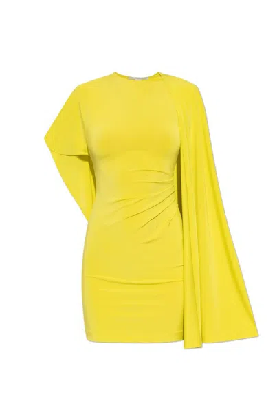 Stella Mccartney Asymmetrical Mini Dress In Yellow