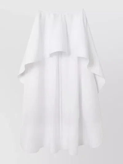 Stella Mccartney Asymmetric Cotton Midi Skirt Flared Hem In White