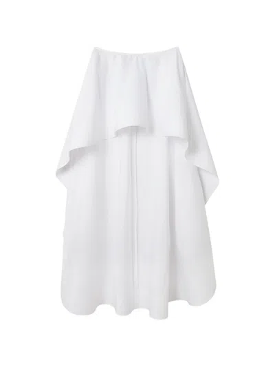 Stella Mccartney Asymmetric Cotton Skirt In White