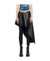 Stella Mccartney Asymmetric Draped Faux-leather Skirt In Black