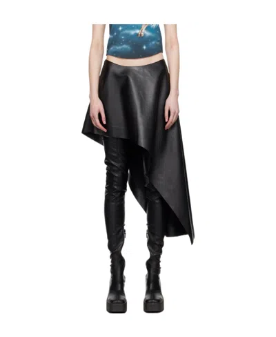 Stella Mccartney Asymmetric Draped Faux-leather Skirt In Black