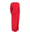 Stella Mccartney Draped Asymmetric Sleeve Gown In Red