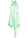 Stella Mccartney Cut-out Sleeveless Asymmetric Dress In Green