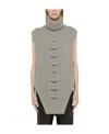 Stella Mccartney Asymmetric Hem Knitted Sleeveless Top In Gray