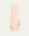 Stella Mccartney Asymmetric Hem Rib Knit Midi Dress In Pink
