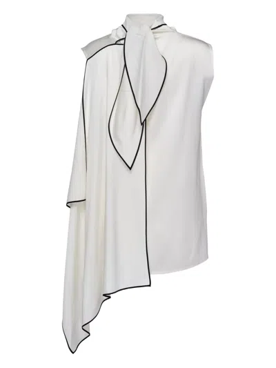Stella Mccartney Asymmetric High-neck Blouse In White