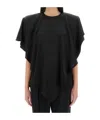 Stella Mccartney Asymmetric Layered Lightweight Satin Blouse In Black